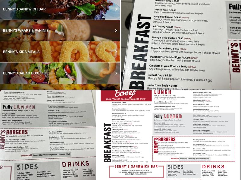 Benny's Menu
