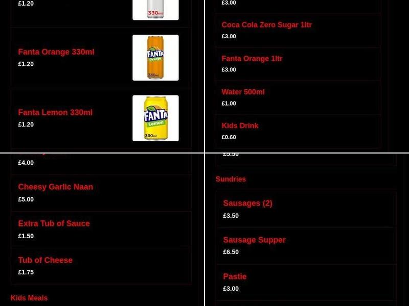 Bodrum Kebabs House Ballygomartin Menu