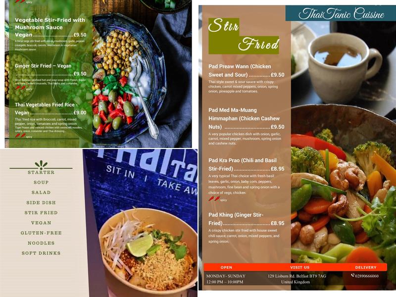 Thaitanic Cuisine Menu