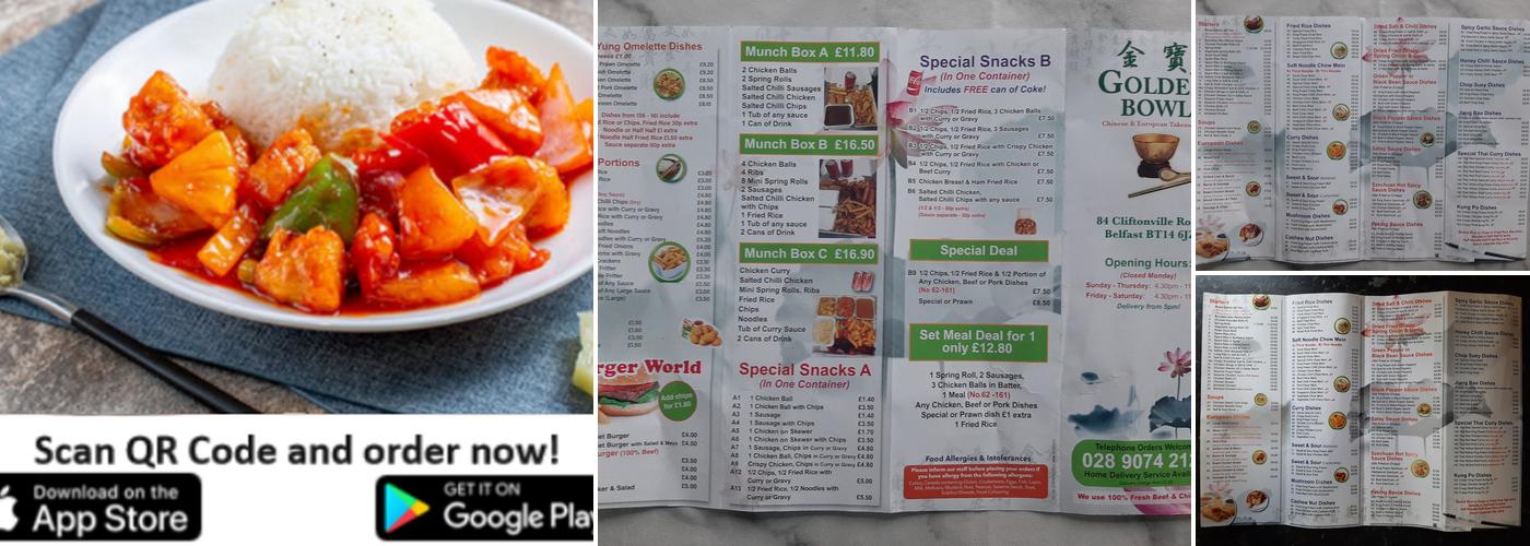Golden Bowl Chinese Takeaway Menu