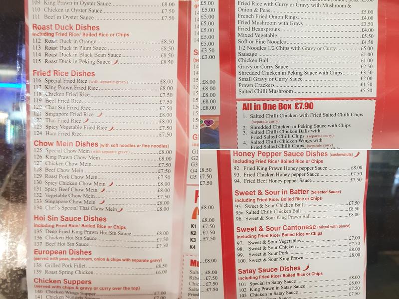 Chilli Takeaway Menu
