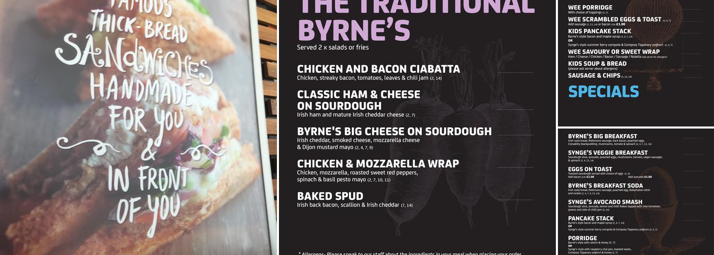 Synge & Byrne Deli Castle Court Menu
