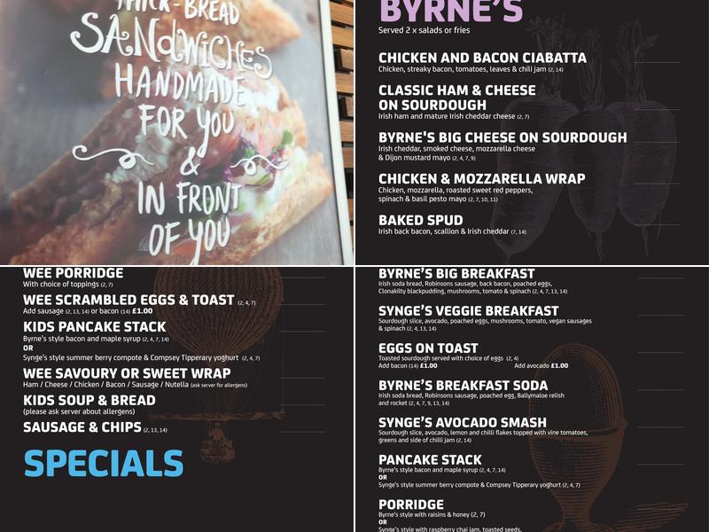 Synge & Byrne Deli Castle Court Menu