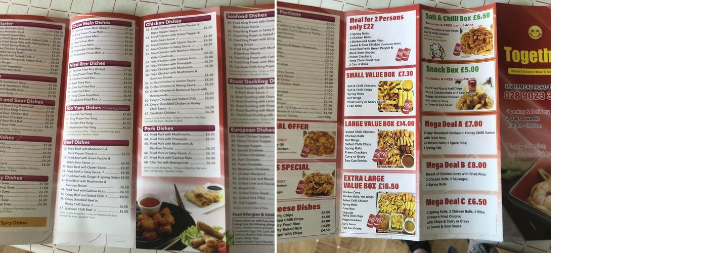 Together Chinese Menu