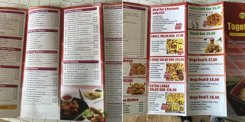 Together Chinese Menu