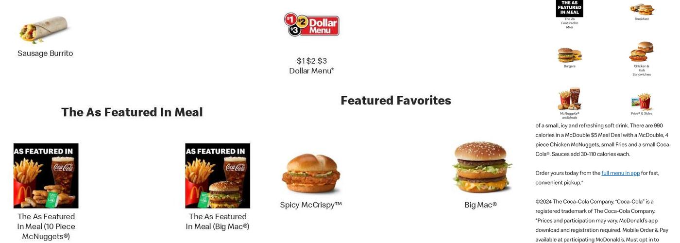 McDonald's Menu