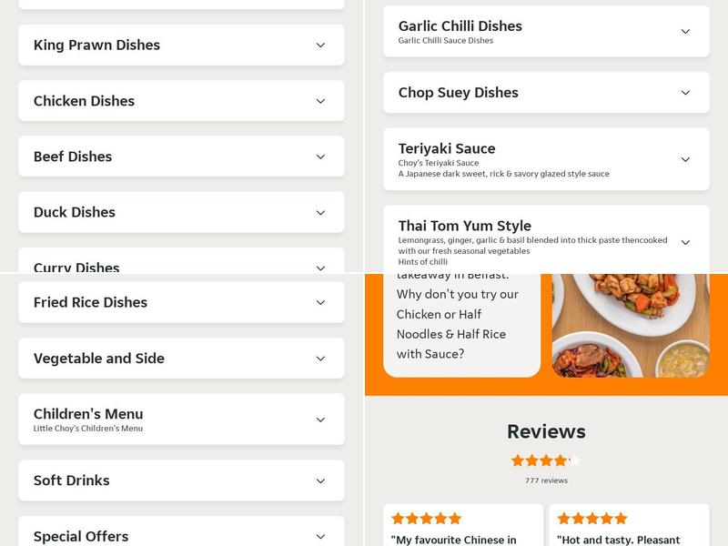 Choys Asian Cuisine Kitchen Menu