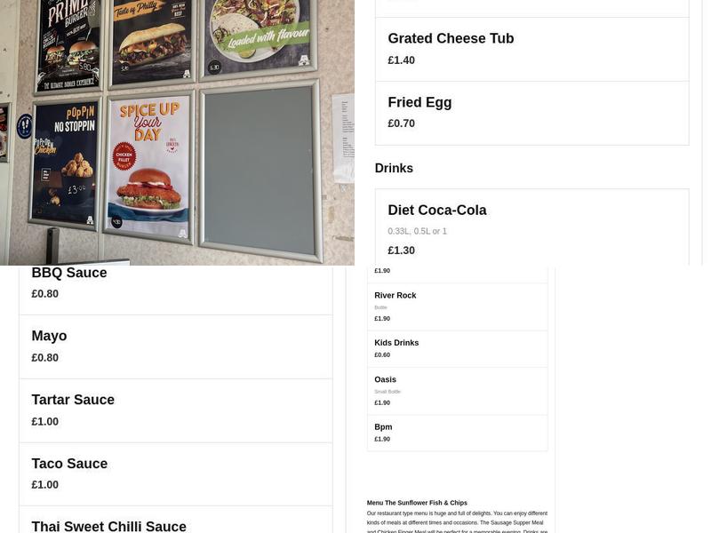 Sunflower DW Ltd Menu