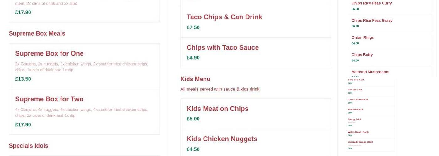 Chilli Chilli Curry & Kebab House Menu