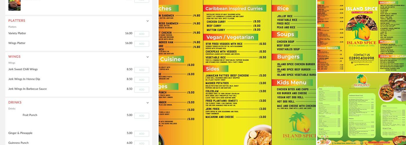 Island Spice Menu