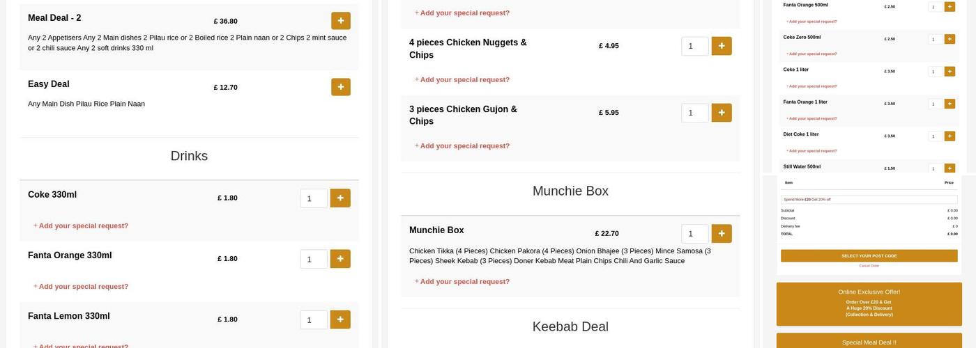 Bithika Indian Takeaway Menu