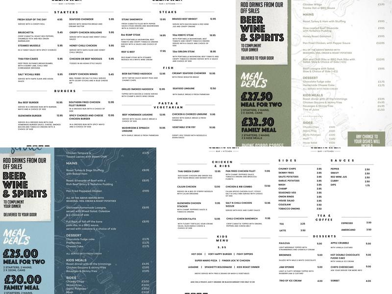 Glenowen Bar & Kitchen Menu