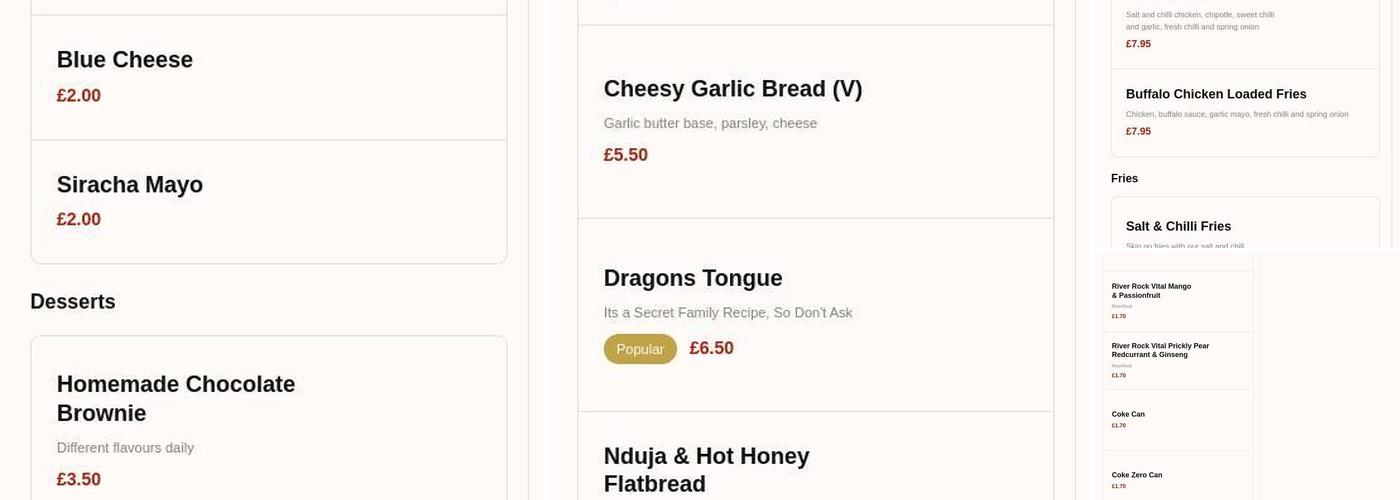 Belfast Pizza Blogger Menu