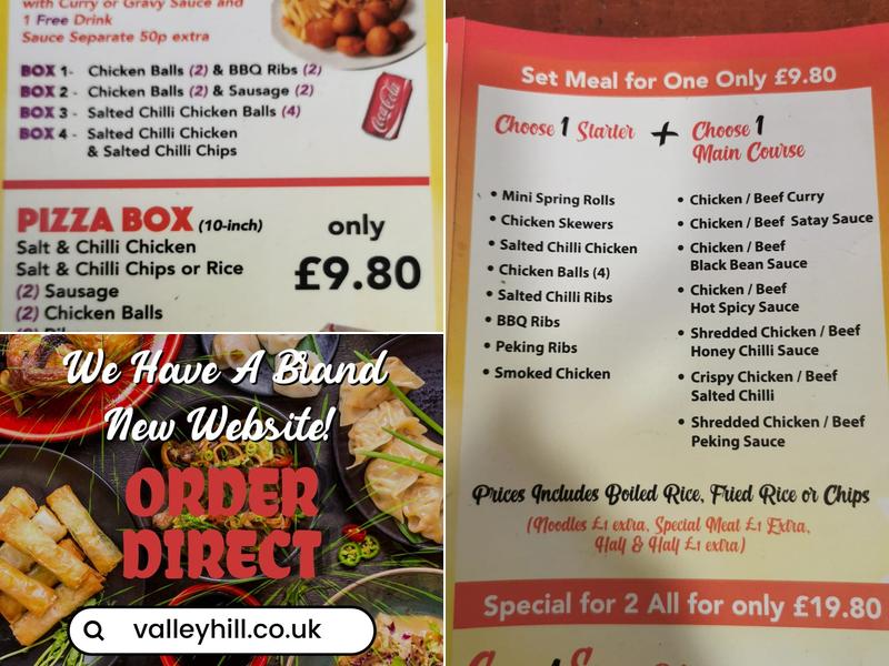 Valley Hill Hot Food Carry Out & Delivery Service Menu