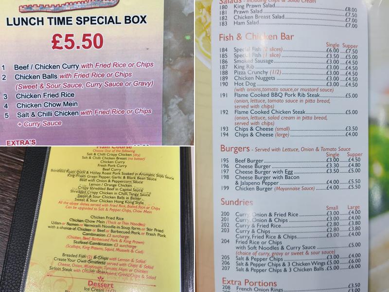 Ho Wong’s Chinese Takeaway & Silk Road Restaurant Menu