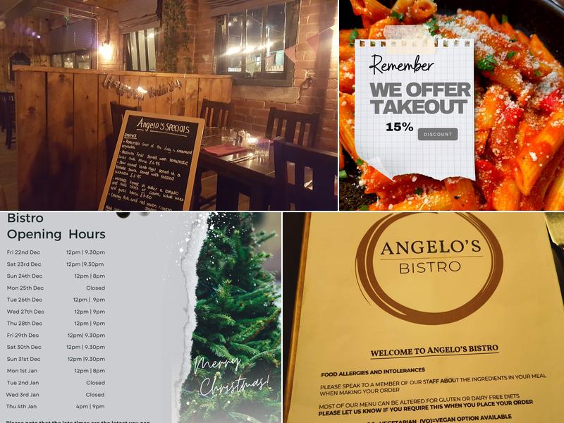 Angelo's Bistro at the Kings Head, Duffield Menu