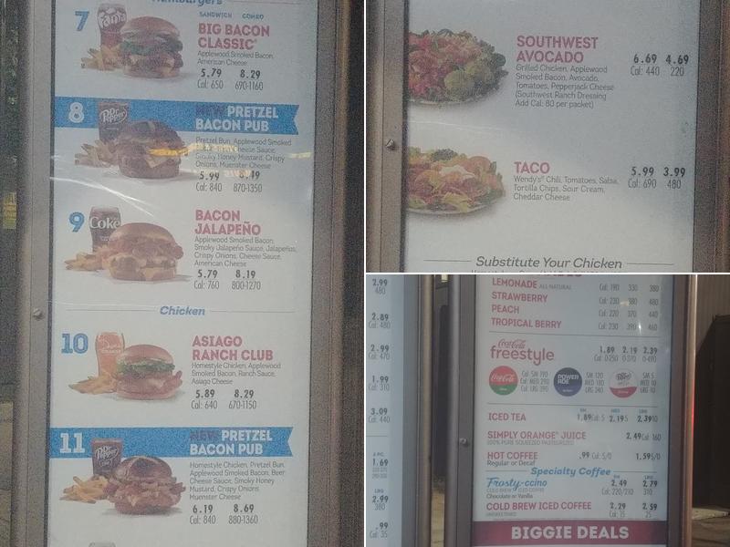 Wendy's Menu