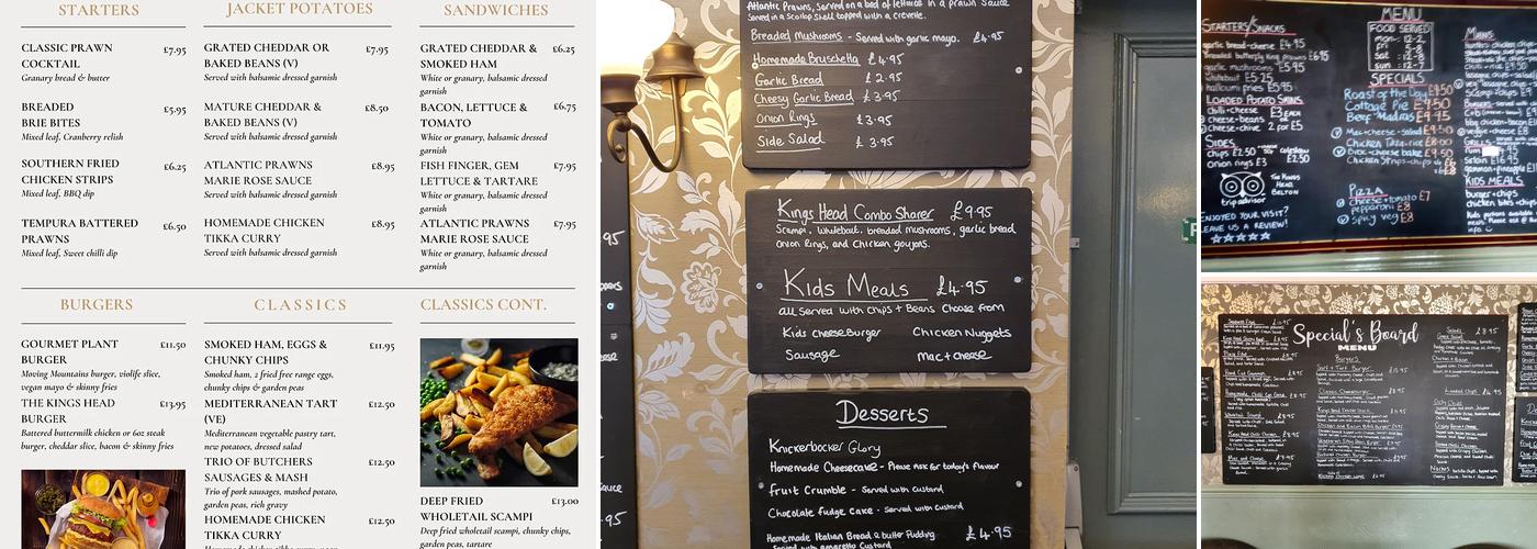 Kings Head Menu