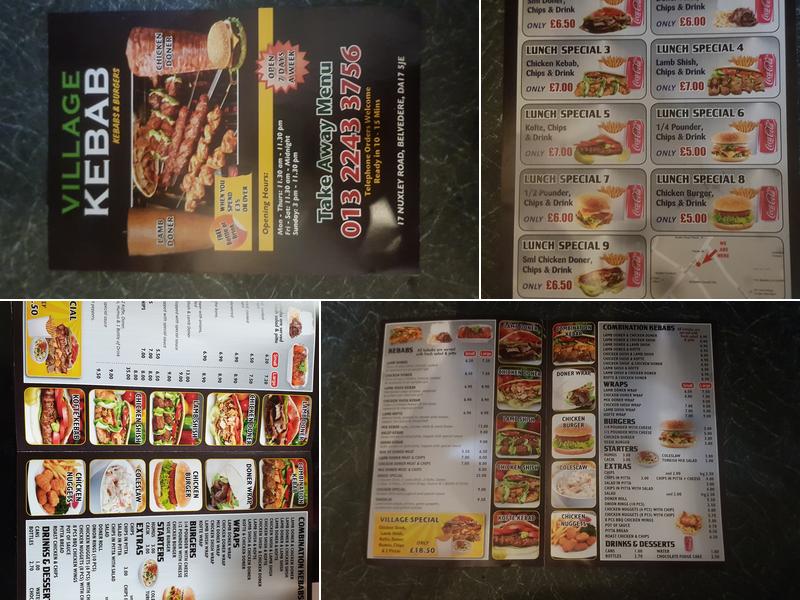 Village Kebab Menu