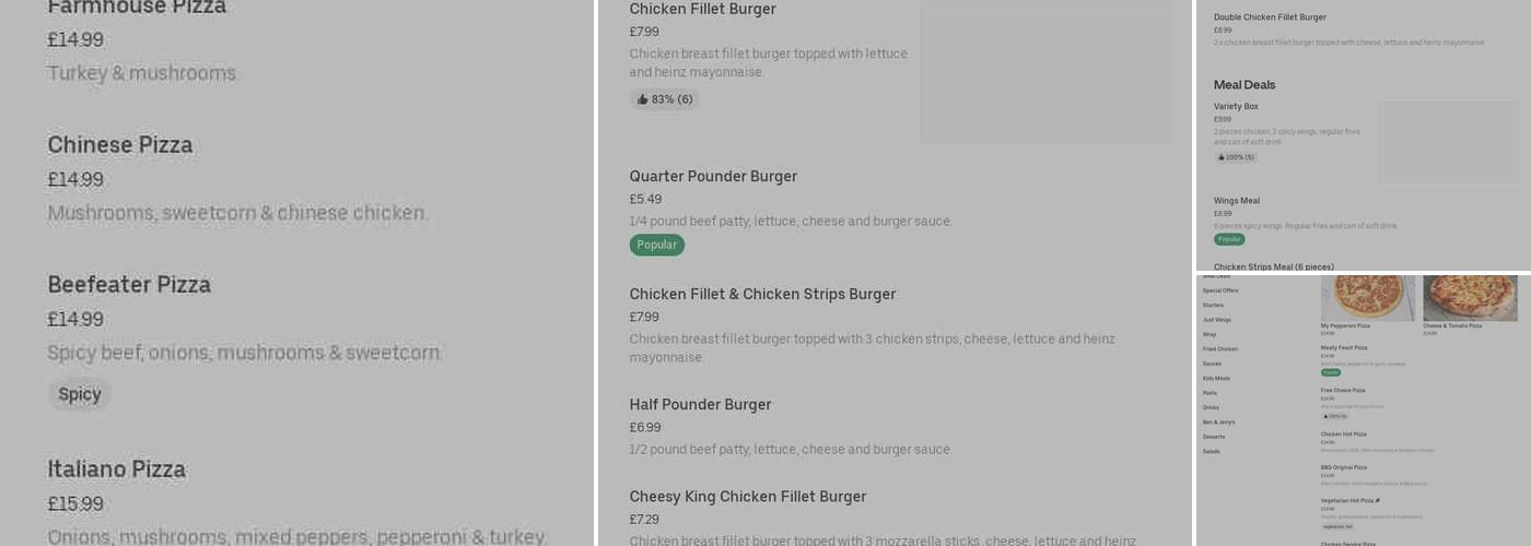 Chicken & Pizza Station Menu