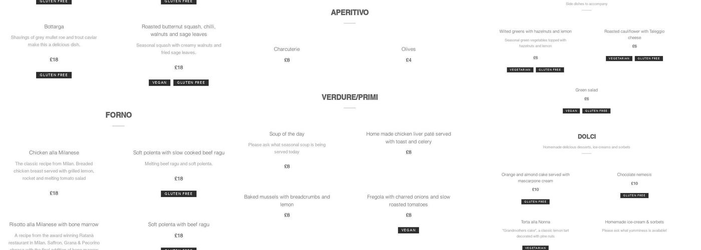 Angel in the Kitchen Menu