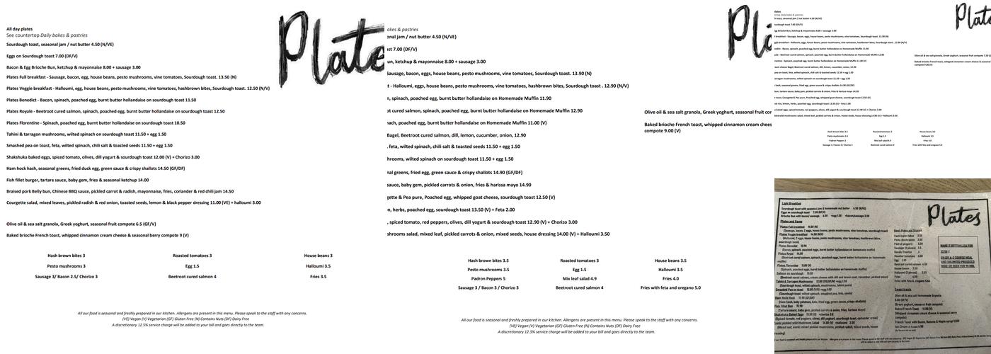 Plates Menu
