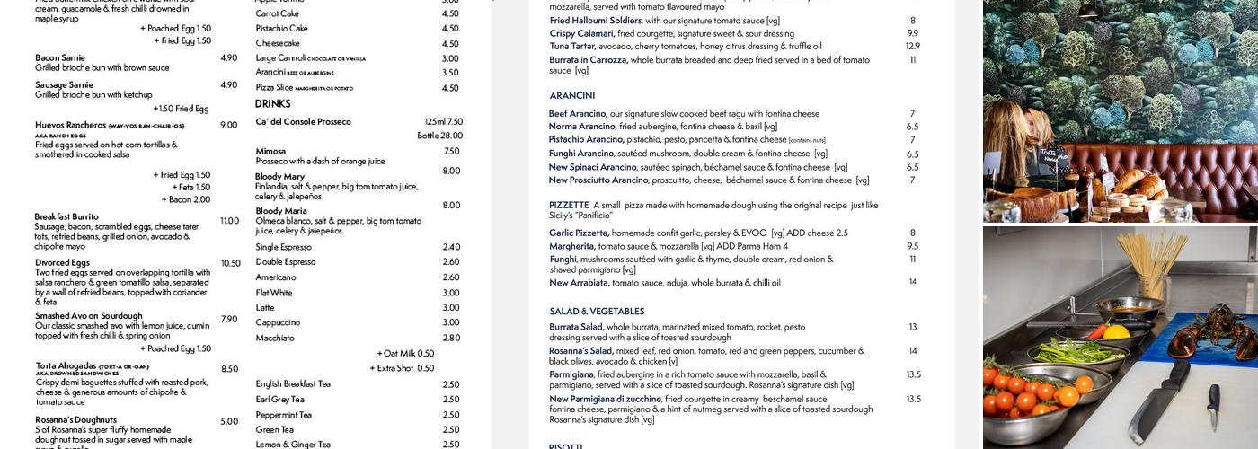 Rosanna's Sicilian Kitchen Menu