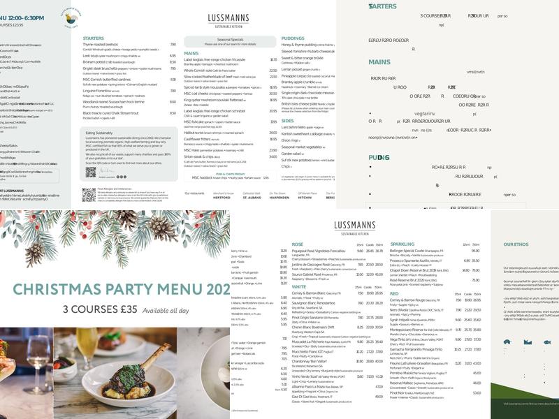 Lussmanns Sustainable kitchen & garden Menu