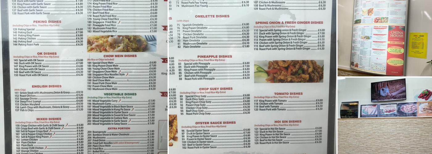 China House Chinese Takeaway Menu