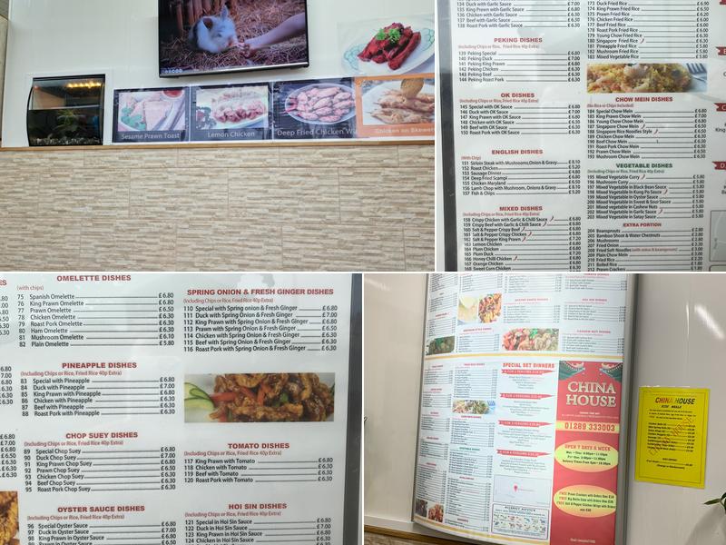 China House Chinese Takeaway Menu
