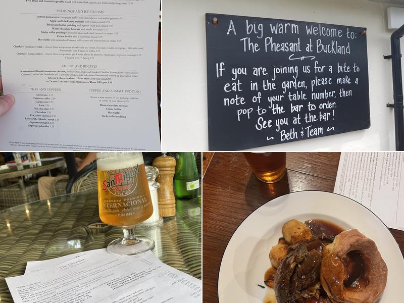 The Pheasant at Buckland Menu