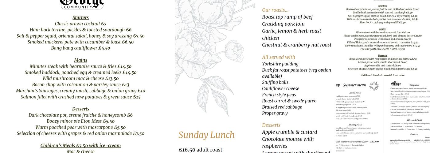 The George Menu
