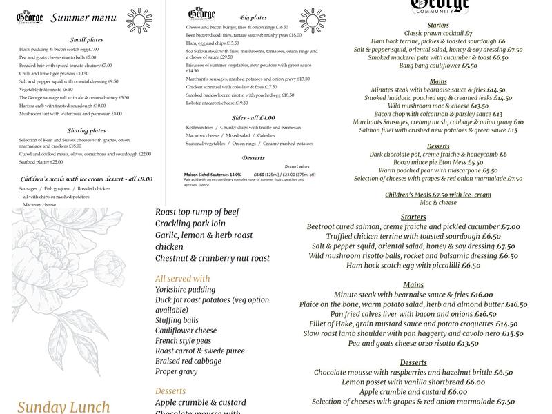 The George Menu
