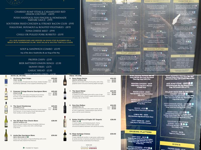 Rose & Crown - Beverley Menu