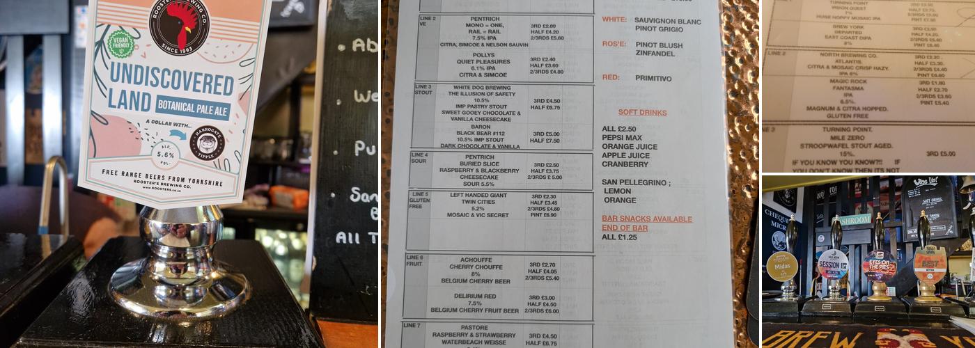 Chequers Micropub Menu
