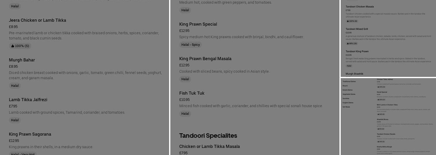 Sonali Spice Beverley Menu