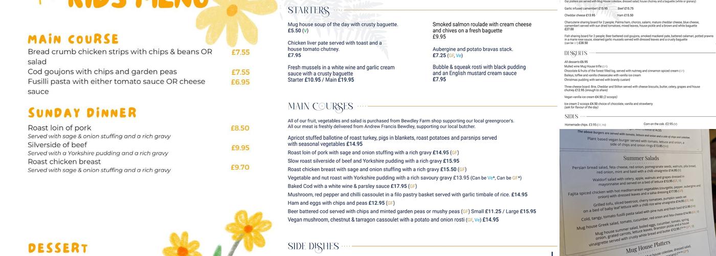 The Mug House Inn & Restaurant Menu