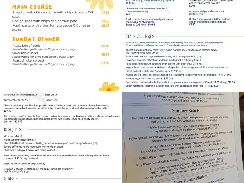 The Mug House Inn & Restaurant Menu