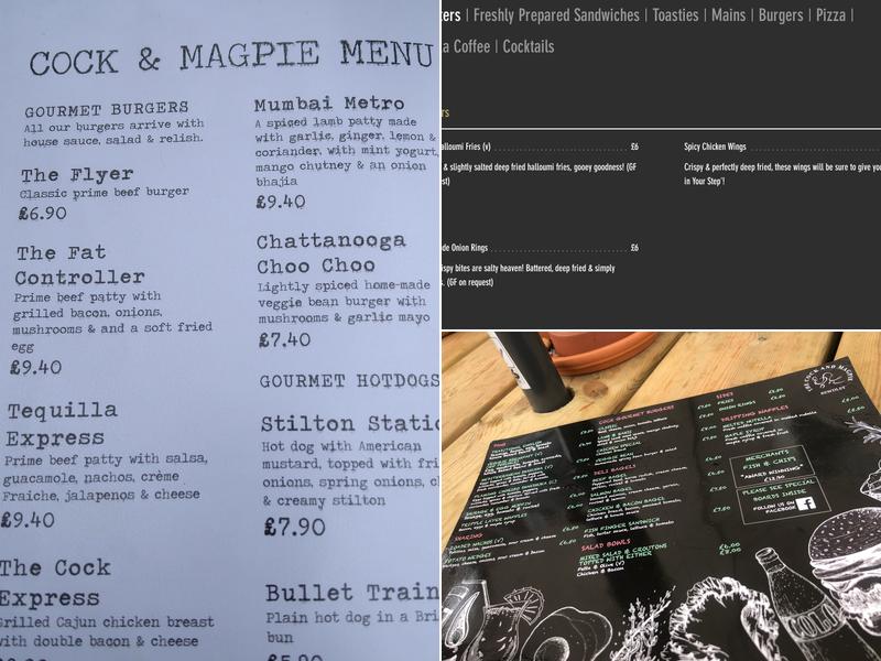 The Cock & Magpie Menu
