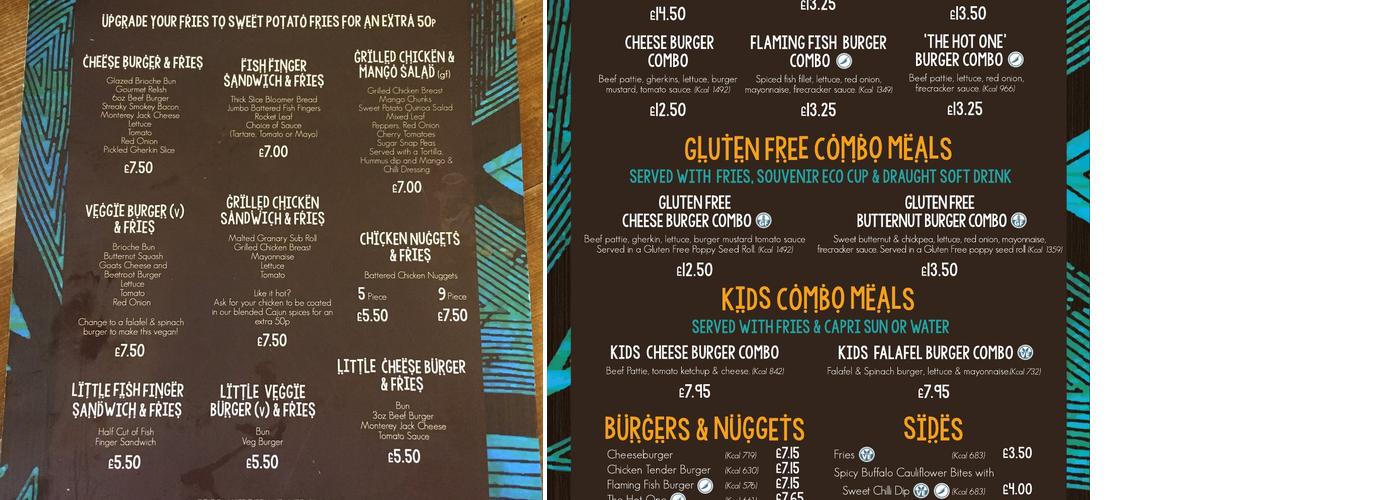 Burger Co. Menu