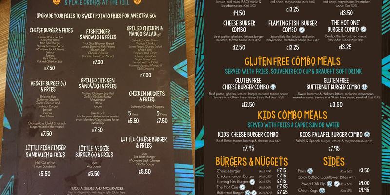 Burger Co. Menu