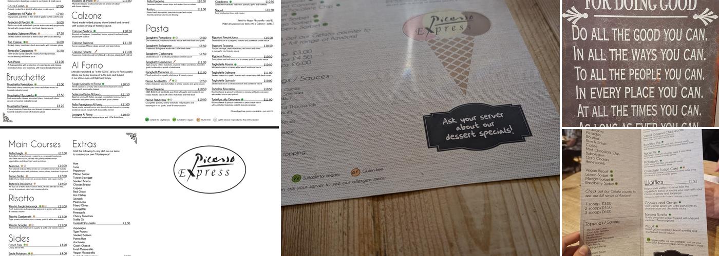 Picasso Express Ltd Menu