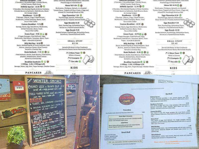 The Custom Cafe Menu