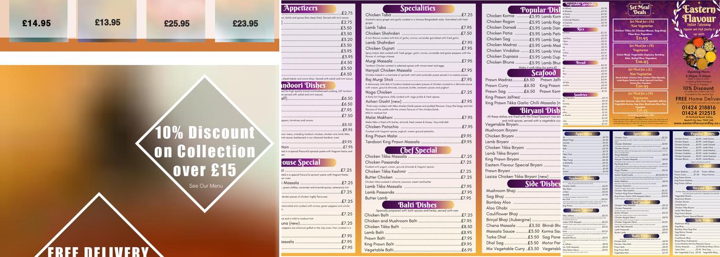 Eastern Flavour Menu