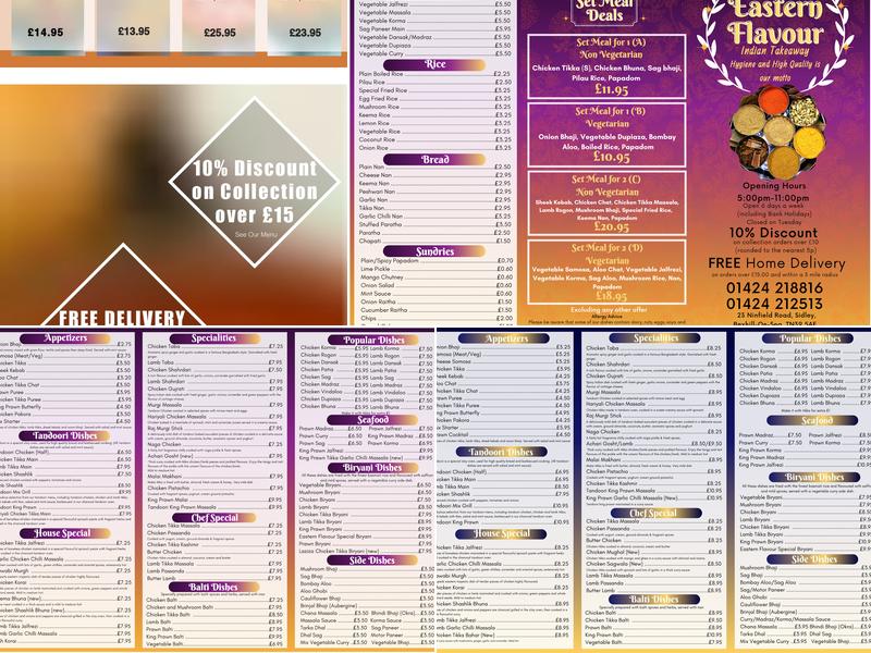 Eastern Flavour Menu