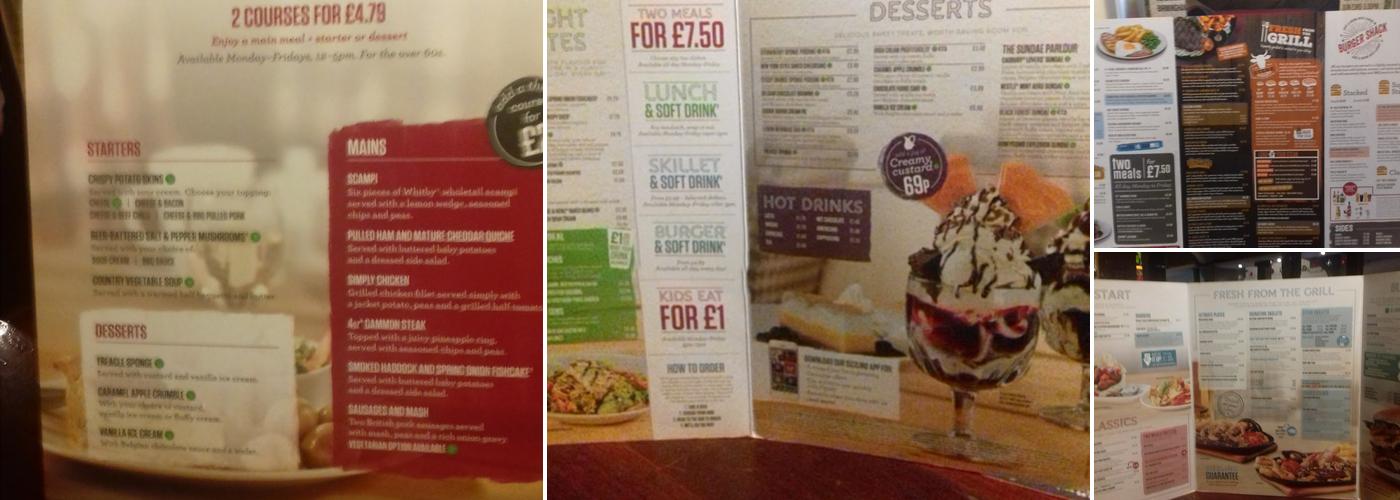 The Three Blackbirds Menu