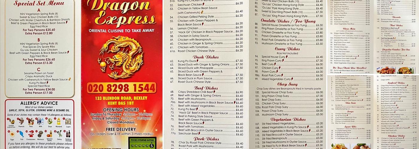 Dragon Express Menu