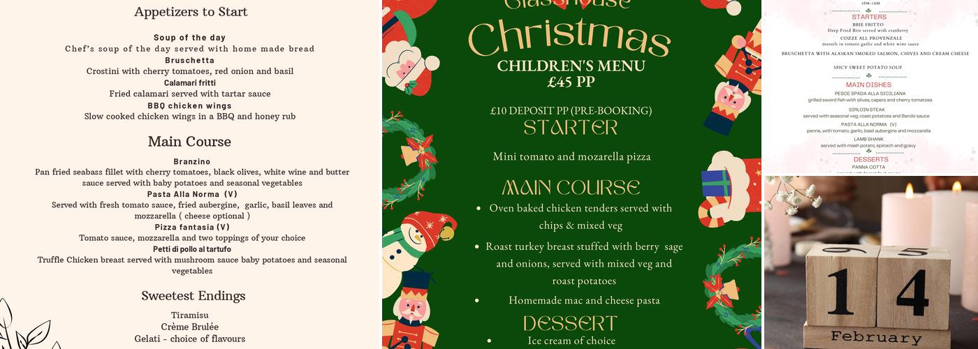 Glasshouse Bexleyheath Menu