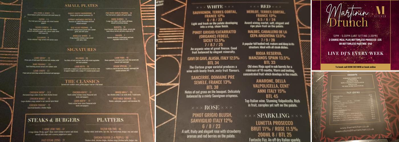 The M Kitchen (The Meze) Menu