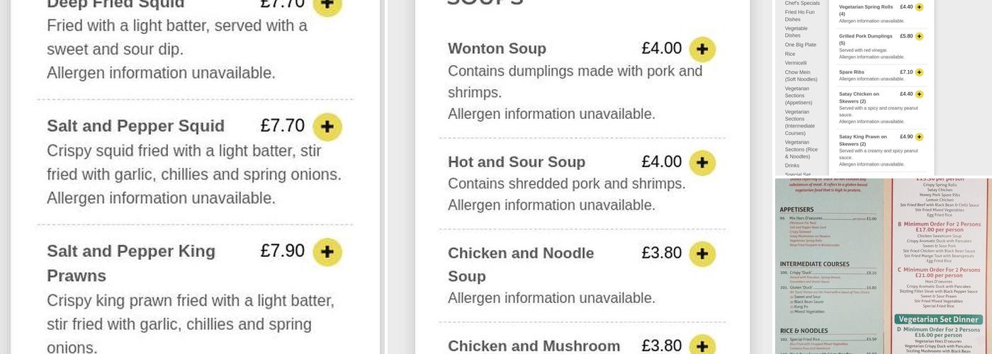 New Hing Loong Chinese Restaurant Menu